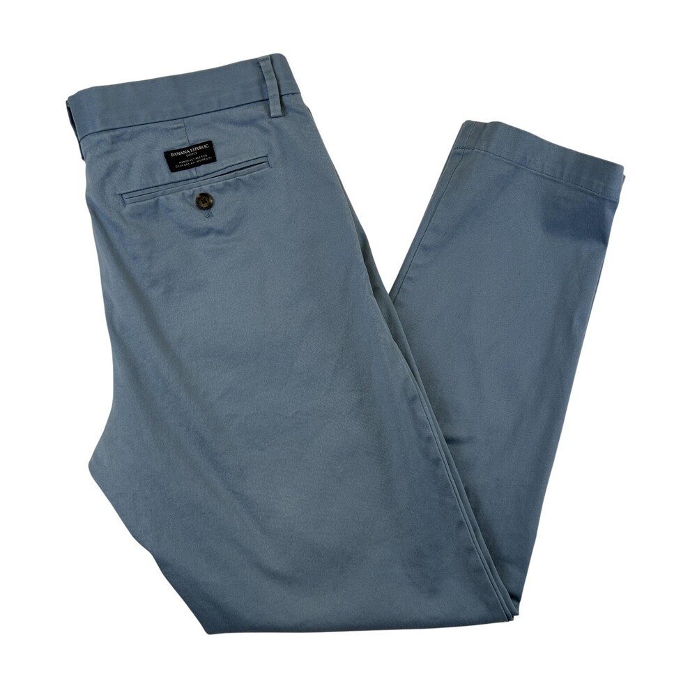 Banana Republic Pants Mens 33x30 Blue Rapid Movement Chino Tapered Stretch
